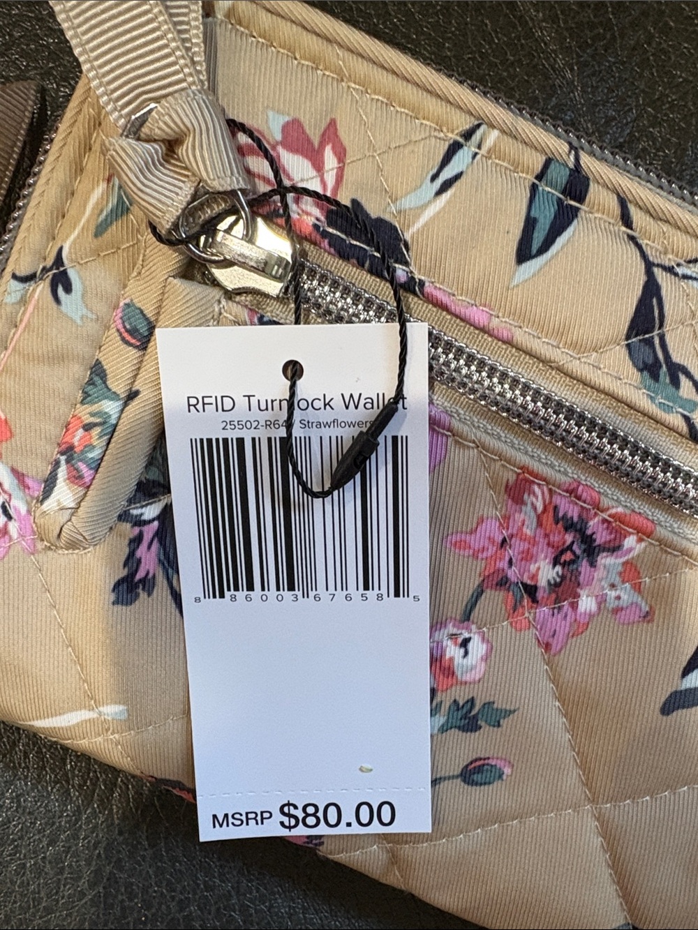 Vera Bradley RFID Turnlock wallet in strawflowers - Picture 3 of 8